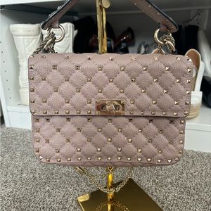 Valentino Medium Rockstud Bag in Poudre